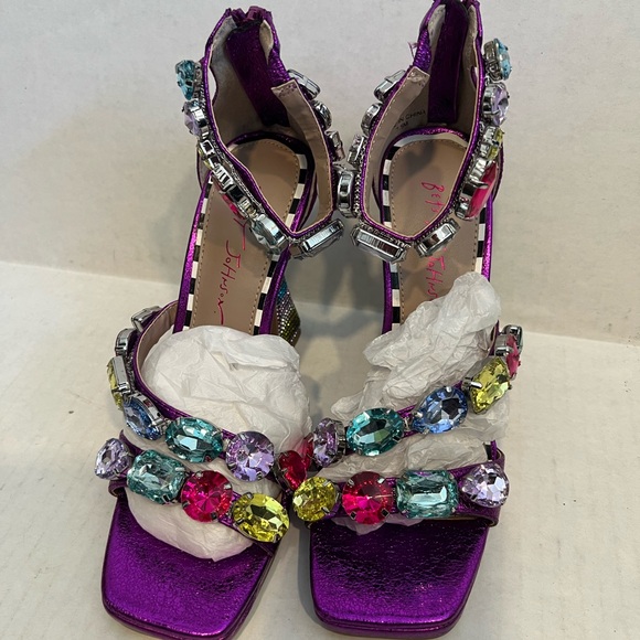 BETSEY JOHNSON Lillie Purple Heels with Jewels & Rhinestones NWOT - Picture 15 of 15